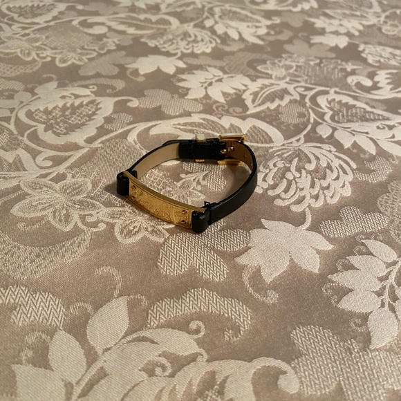 Michael Kors Black Leather and Gold Bracelet - Picture 2 of 4